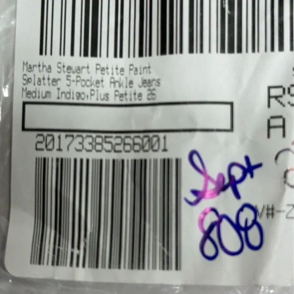 26WP JEANS PAINT SPLATTER MARTHA STEWART - Picture 11 of 11